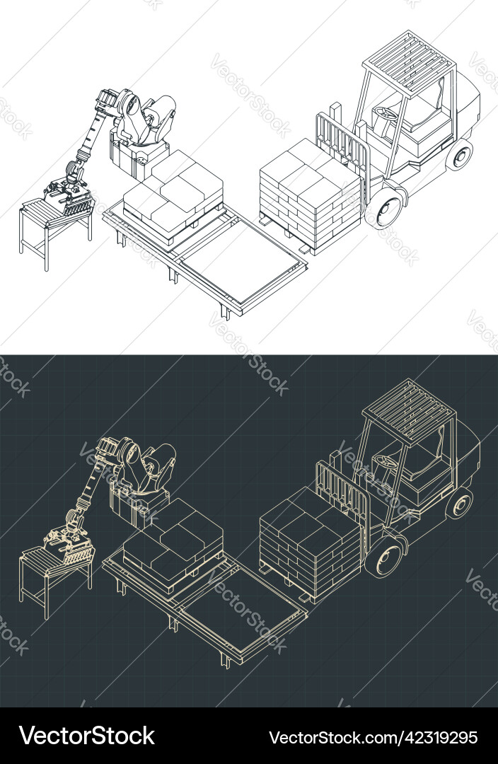 Robotic Loading Systems vector image