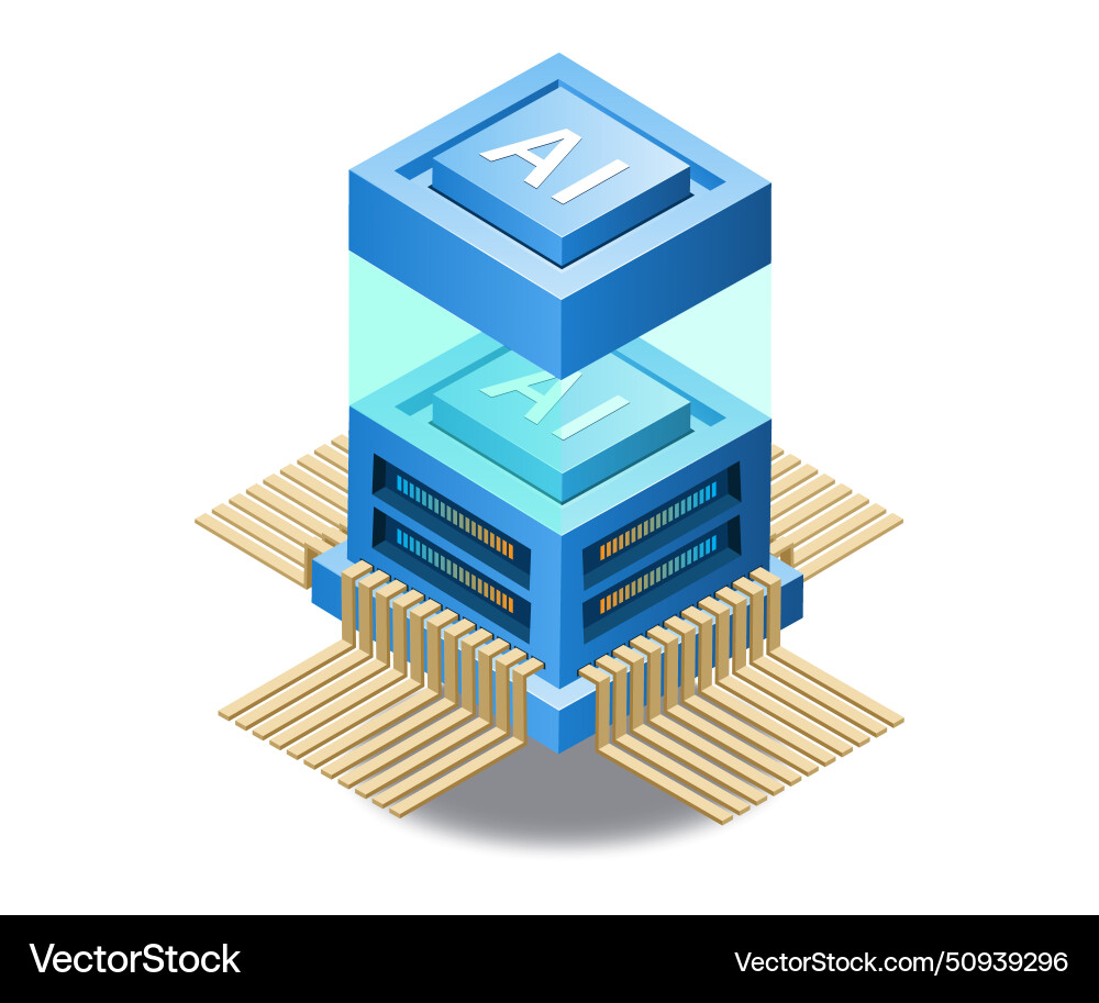 Artificial intelligence chip application concept Vector Image