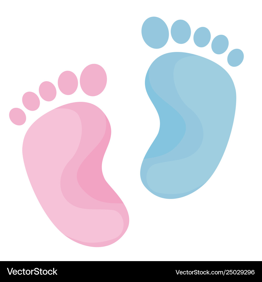 Baby foot print blue and pink colors Royalty Free Vector baby-foot-print-blue-and-pink-colors-royalty-free-vector