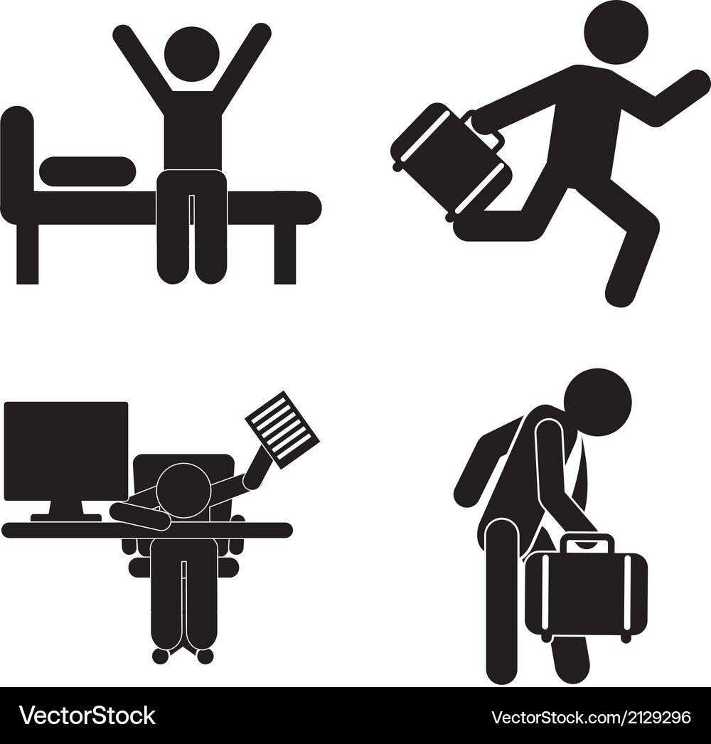 Daily routine over white background Vector Image