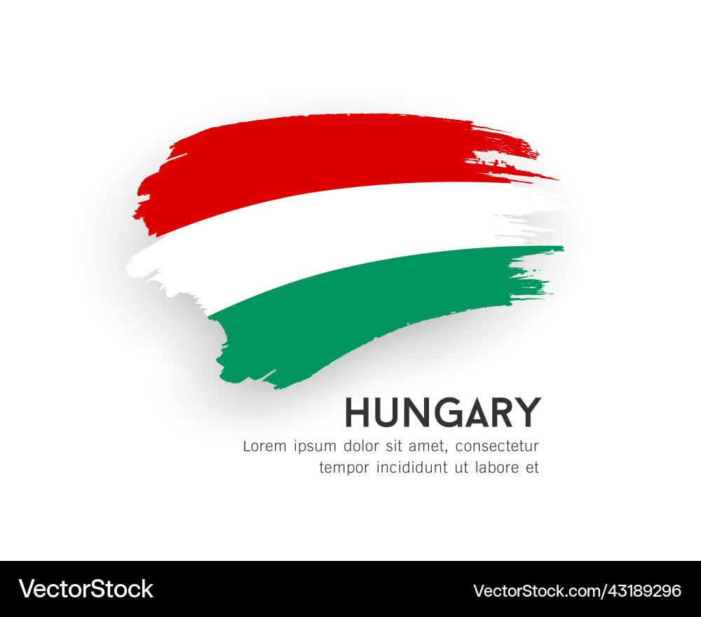 Flagge des hungrigen Pinselstrich Design isoliert Vektorbild