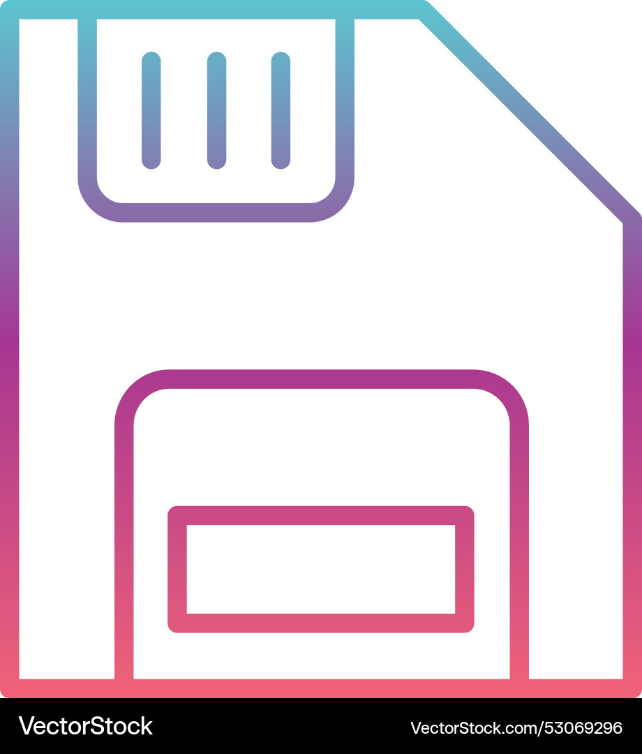 Floppy disk line gradient design vector image