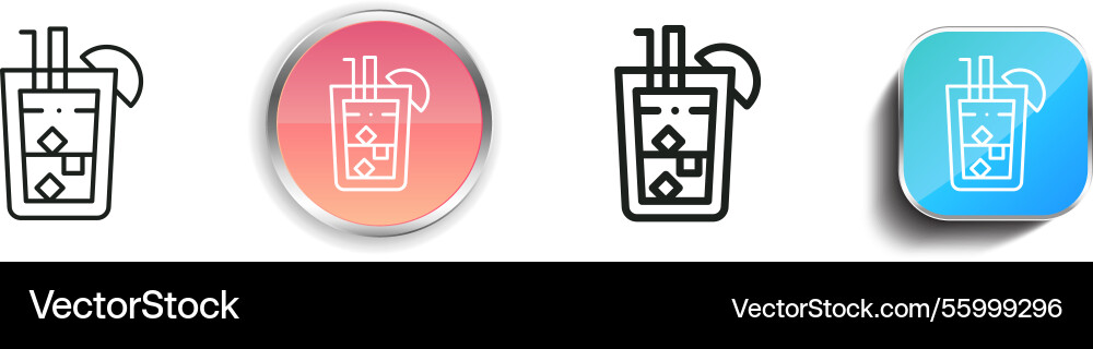 Lemonade icon thin linear regular and button Lemonade icon thin linear regular and button vector image