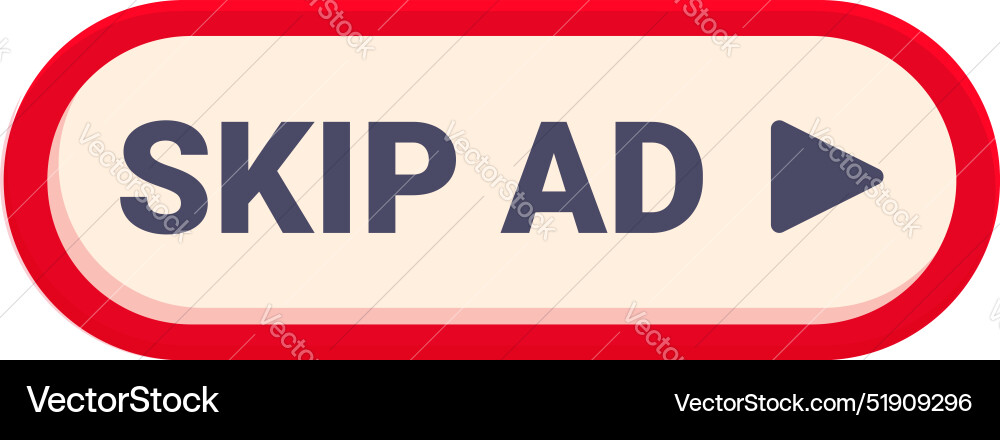 Skip ad button allowing viewers Skip ad button allowing viewers vector image