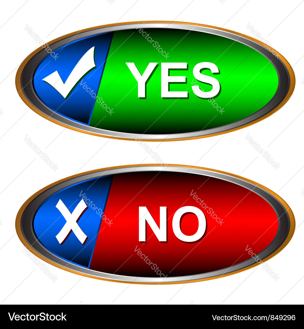 Yes and No Buttons Vector Image