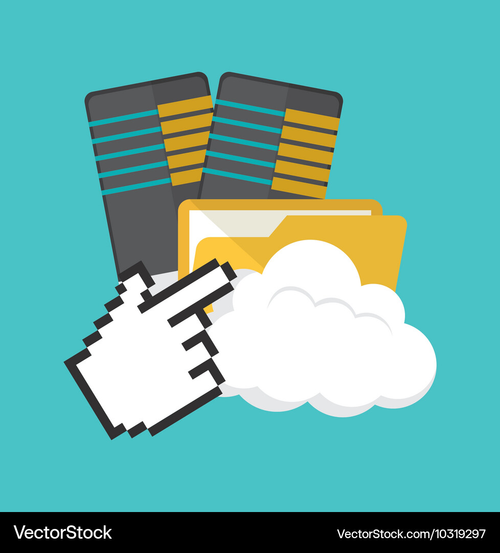 Cloud computing file web hosting design Vector Image