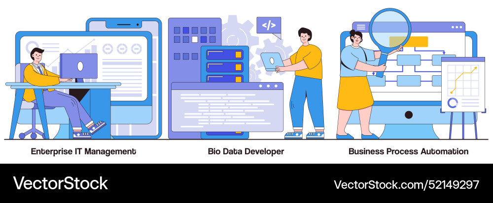 Enterprise it management big data developer Enterprise it management big data developer vector image