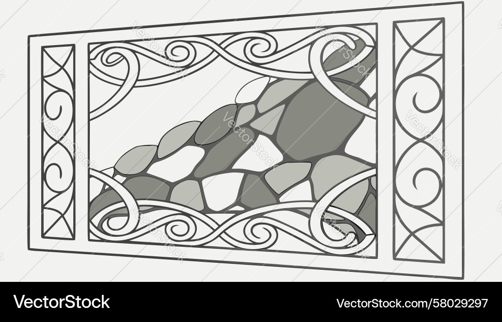 Stone Pattern Frame - Abstract Vector Image