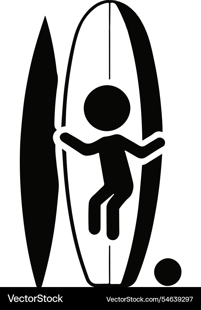 Surfer Surflehrer Wellenschirm Wasser Surfer Surflehrer Wellenschirm Wasser vektorbild