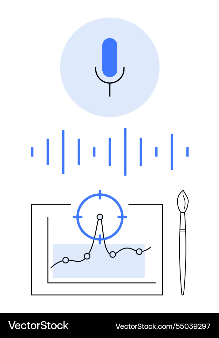 Voice recognition data visualization Voice recognition data visualization vector image
