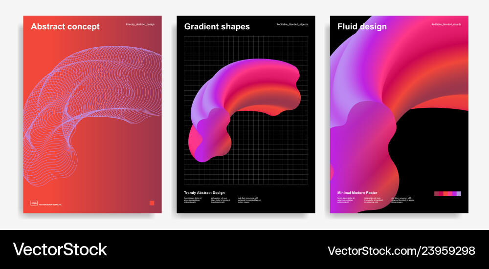 Abstract design templates with 3d flow shapes Vector Image