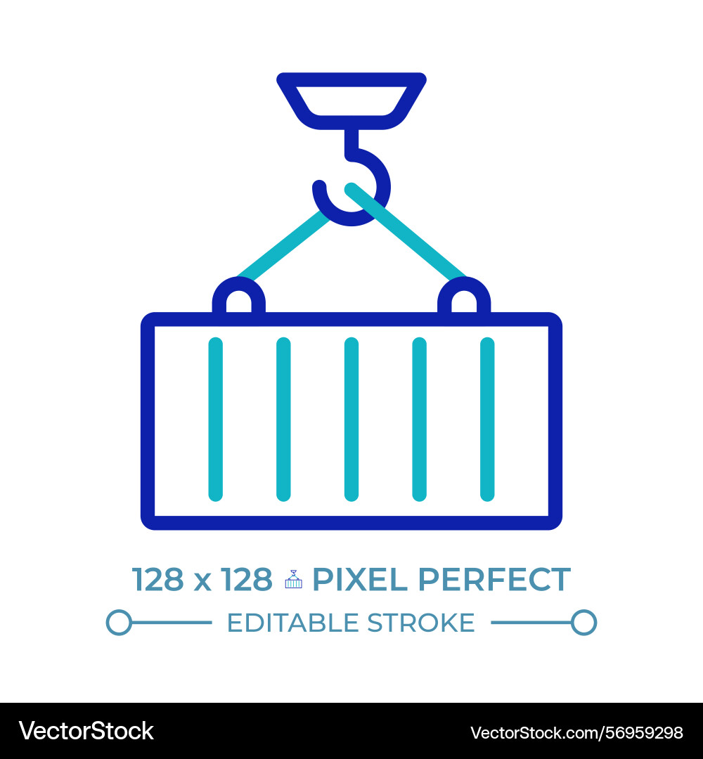 Container loading pixel perfect two color line Container loading pixel perfect two color line Vector Image