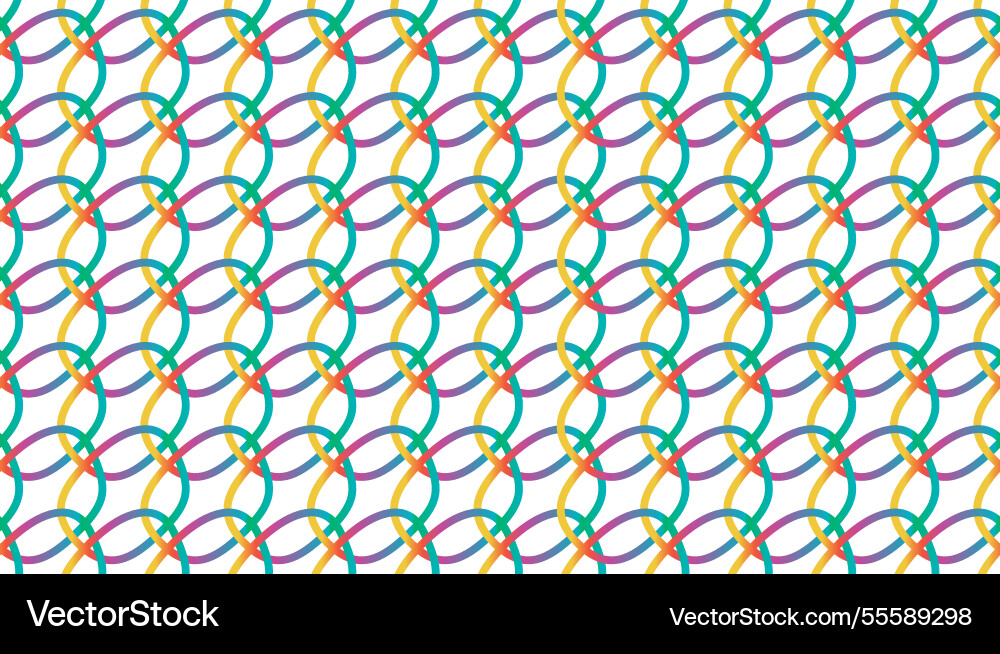 Interlocking rings lines pattern colorful Interlocking rings lines pattern colorful vector image