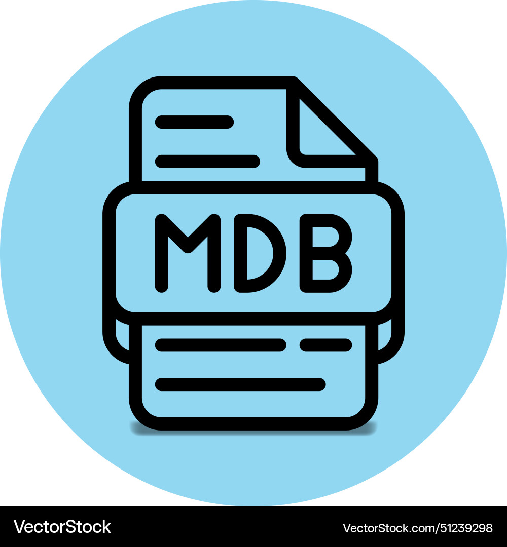 Mdb file type icon files and document format Mdb file type icon files and document format vector image