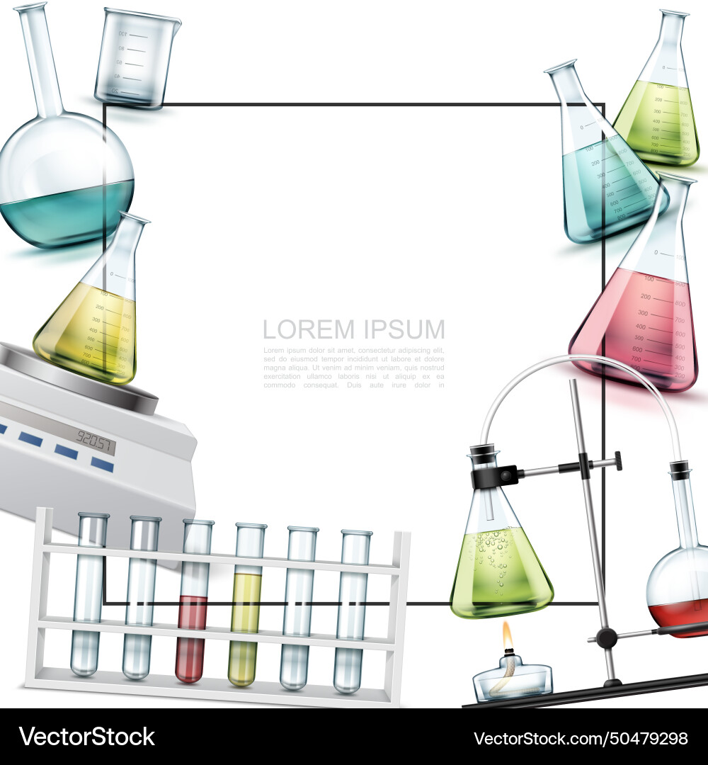 Realistic laboratory elements template vector image