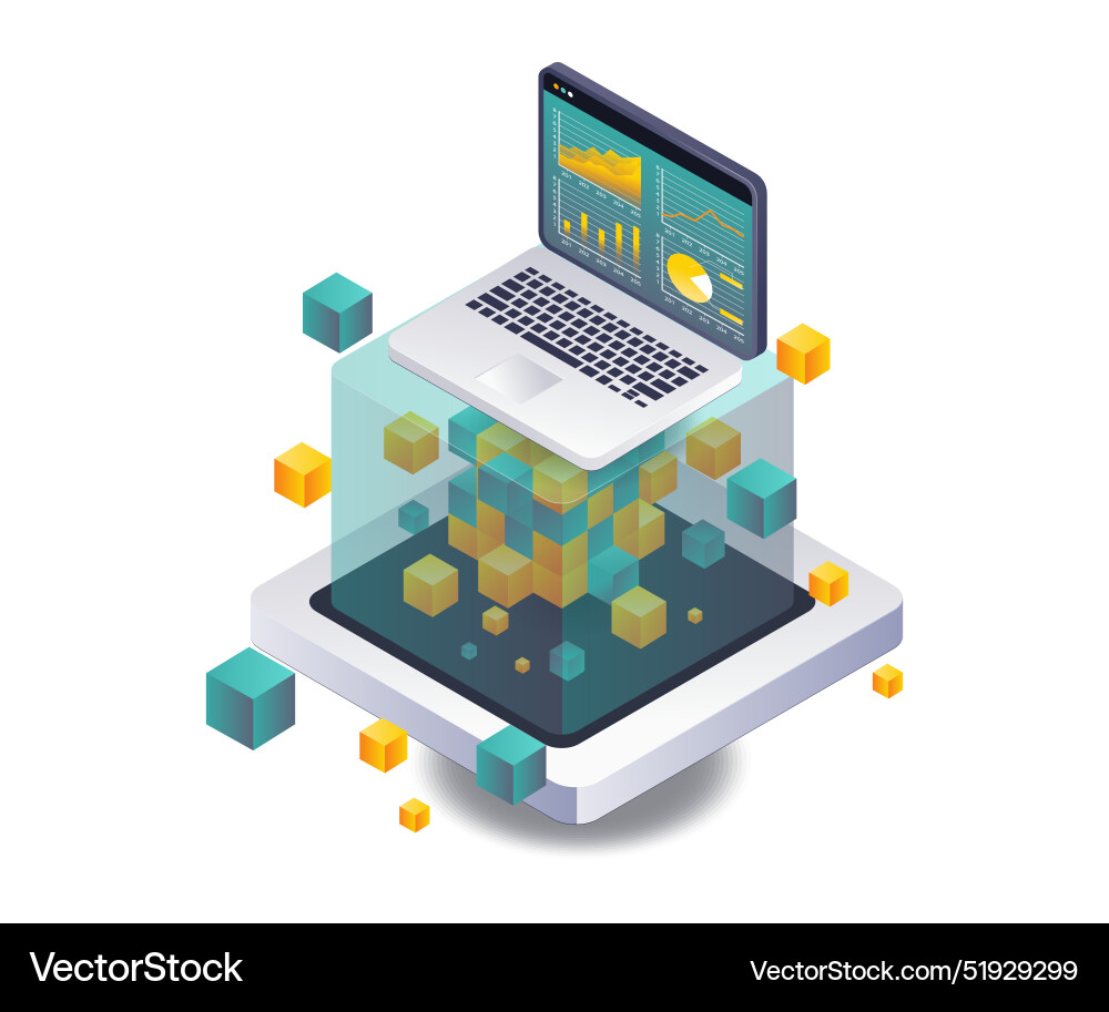 Data analysis in blockchain technology development Vector Image
