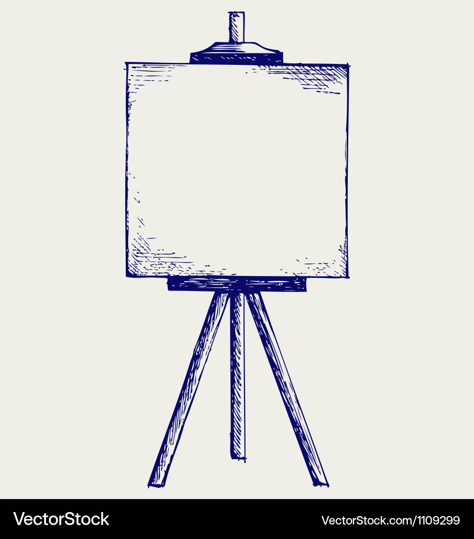 Empty Easel Sketch vector image