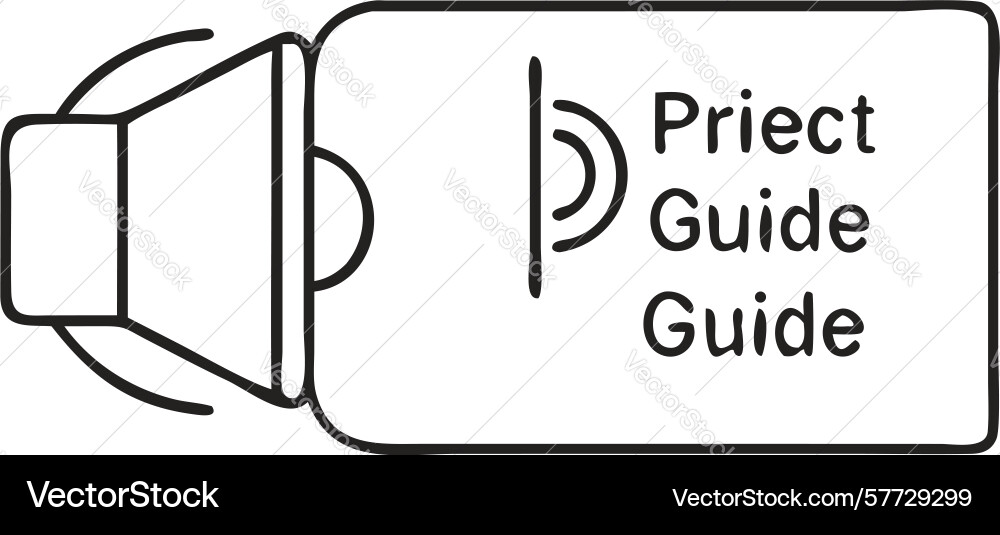 Line art project guide document with play button vector image
