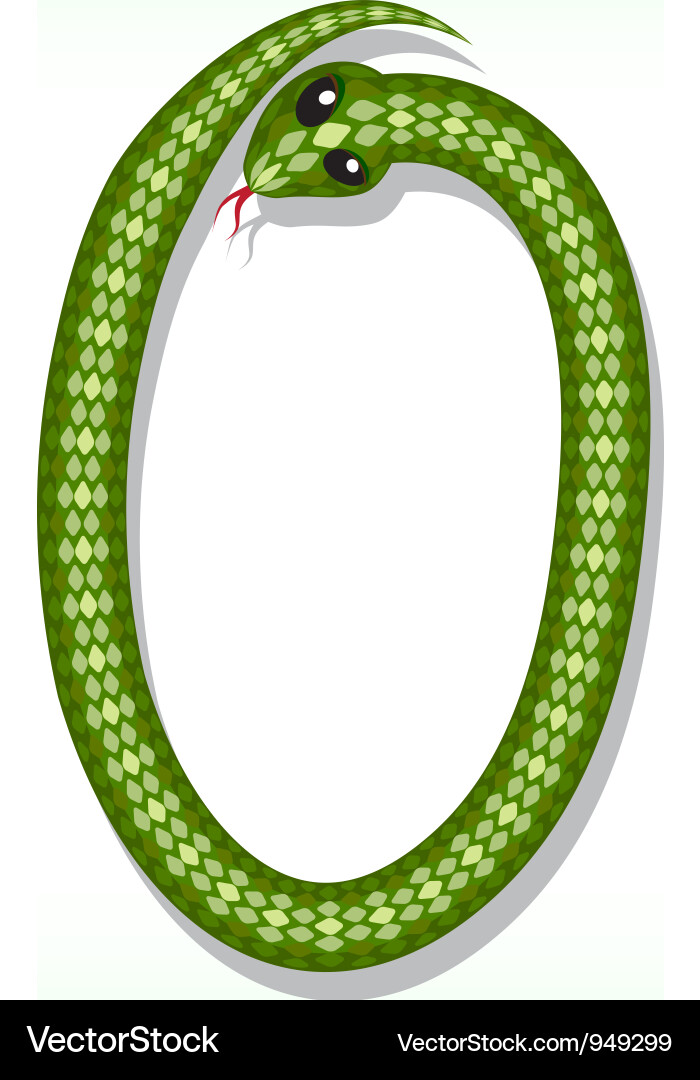 Snake Zero Digit Glyph Vector Image