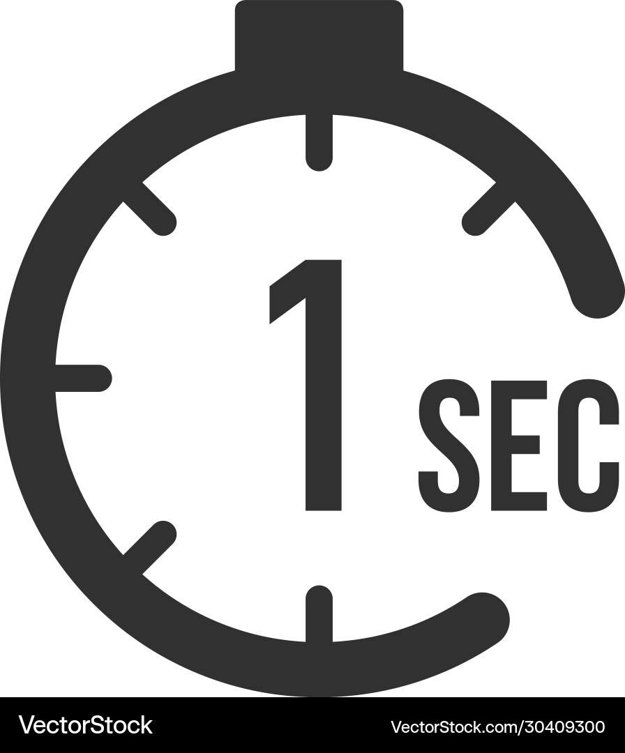 1 zweiter Countdown-Timer-Symbol Zeitintervall 1 zweiter Countdown-Timer-Symbol Zeitintervall vektorbild