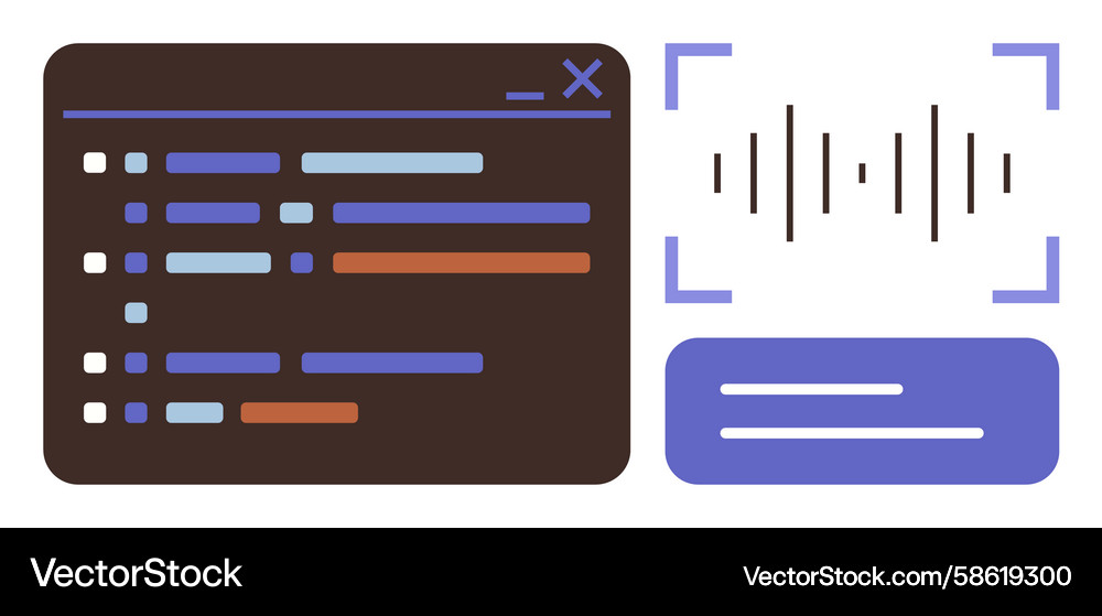 Code Editor Audio Waveform Visualisierung Code Editor Audio Waveform Visualisierung Vektorbild