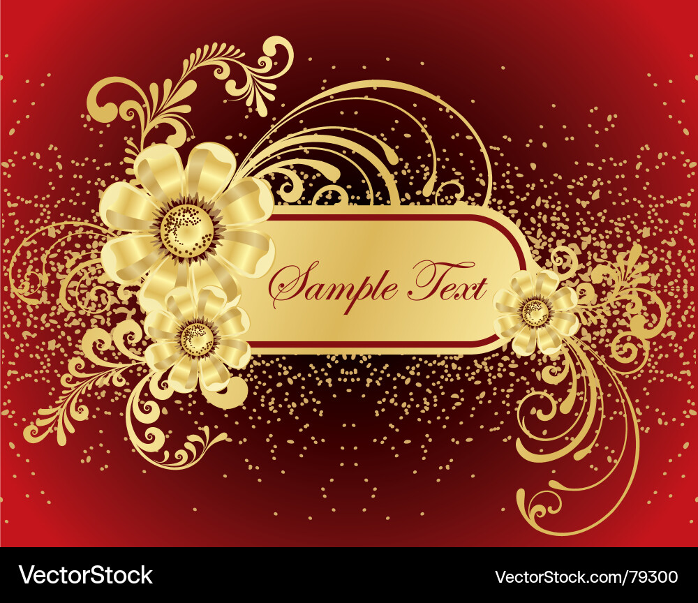 Elegant Golden Floral Frame Vector Image