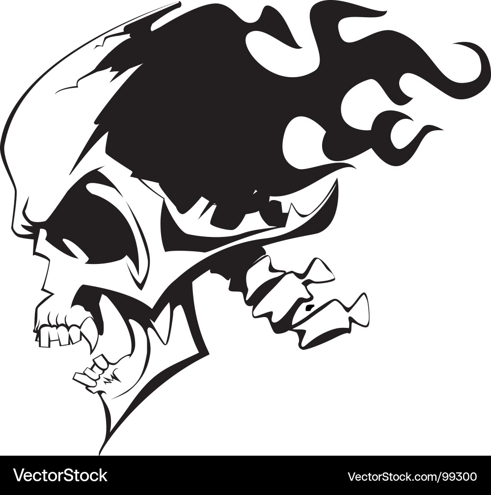 Flaming Skull Vector Image