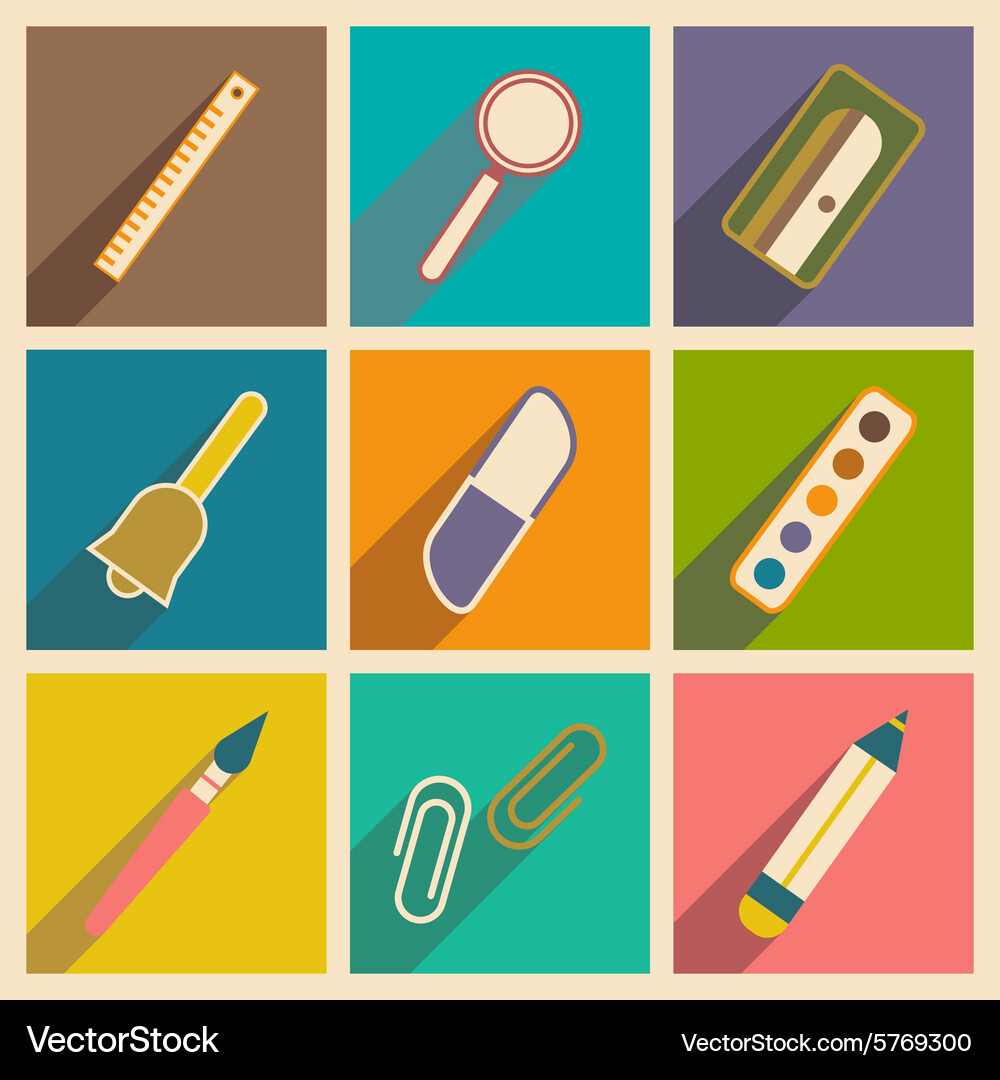 Flat with shadow concept and mobile application Vector Image