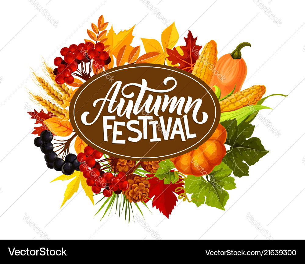 Herbstfestival Gemüseernte in Laub Herbstfestival Gemüseernte in Laub vektorbild