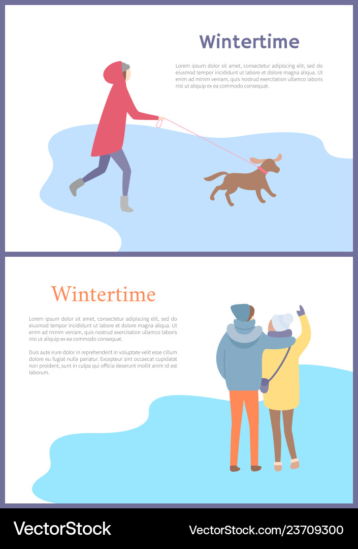 Hugging paar und gir mit Hund Winterzeit Hugging paar und gir mit Hund Winterzeit vektorbild