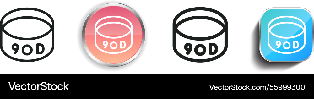Lens icon thin linear regular and button style Lens icon thin linear regular and button style vector image