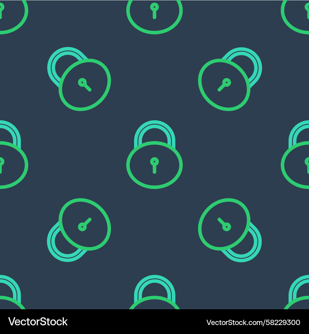 Line Lock Icon - Security Pattern Vector Image