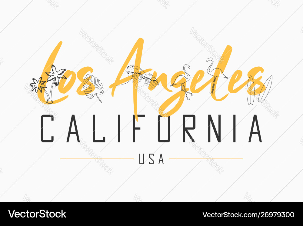 Los angeles california t shirt design with slogan