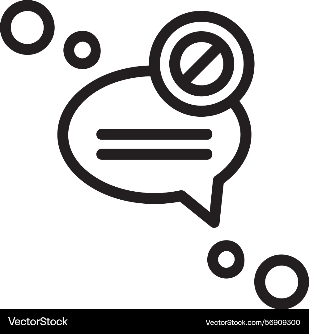 Message blocked linear style icon design Vector Image