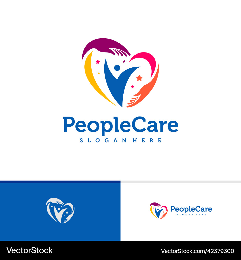 People Care Logo Template Vector Image