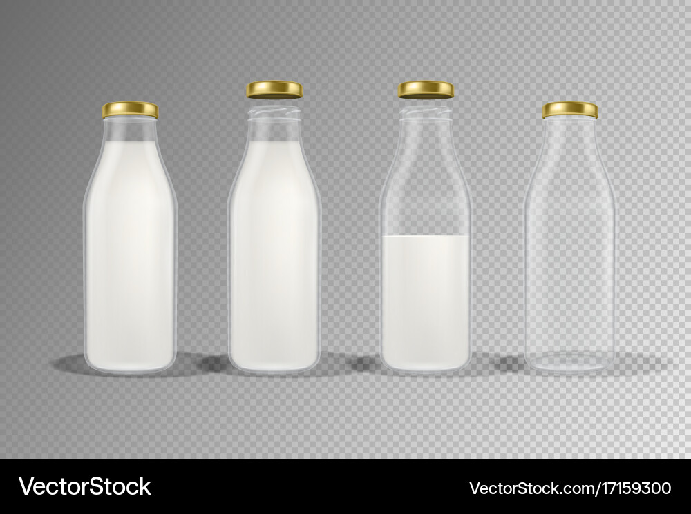 Realistic transparent closed and open empty vector image