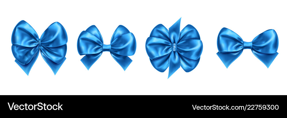 Set of isolated bow knots for gift decoration Set of isolated bow knots for gift decoration vector image
