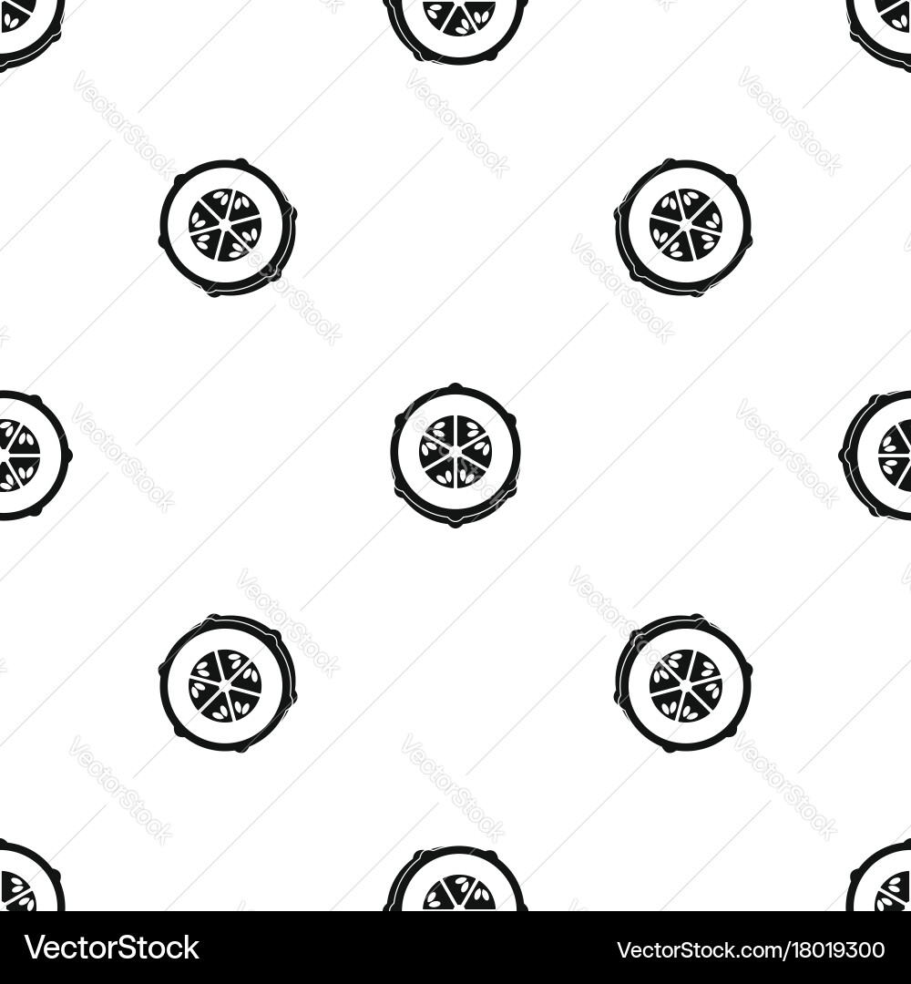 Slice of fresh cucumber pattern seamless black Vector Image