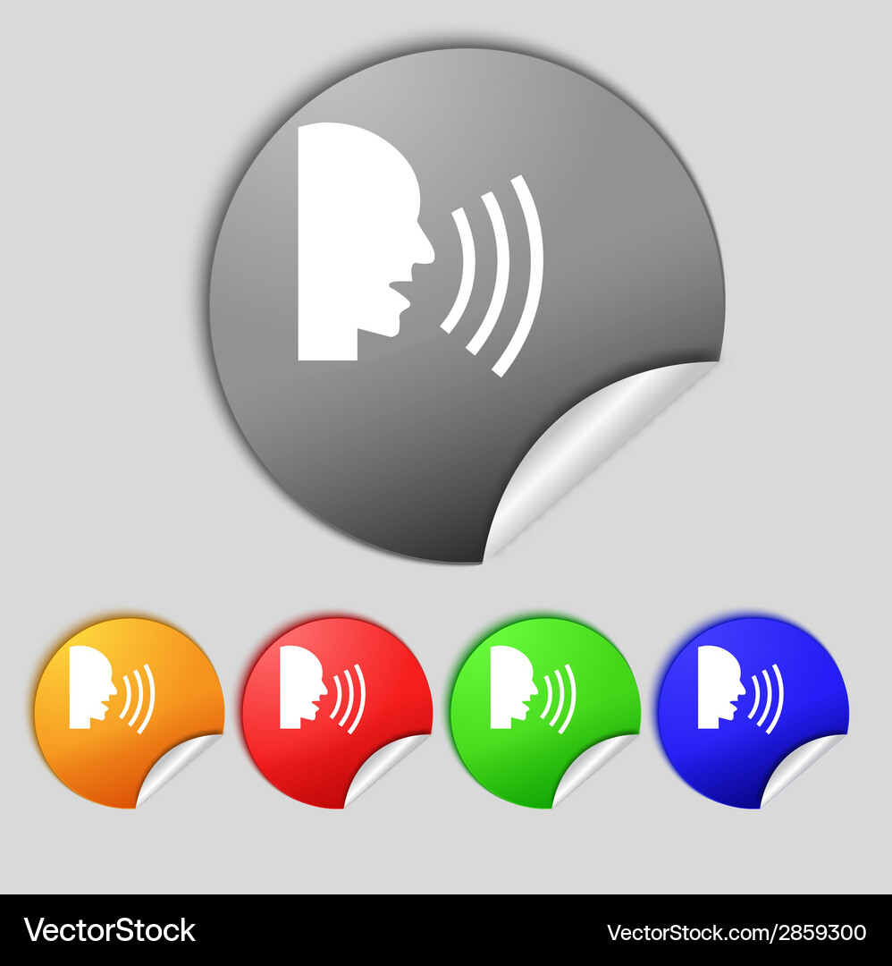 Talking flat modern web icon set colour button Vector Image