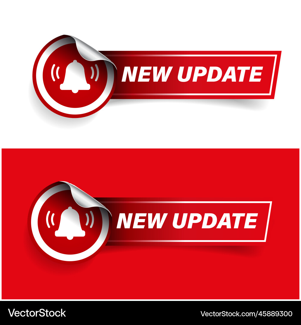 Update Button Sign - New Release Vector Image