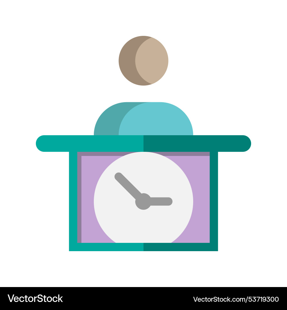Wall clock or lecture time icons with flat style Wall clock or lecture time icons with flat style vector image