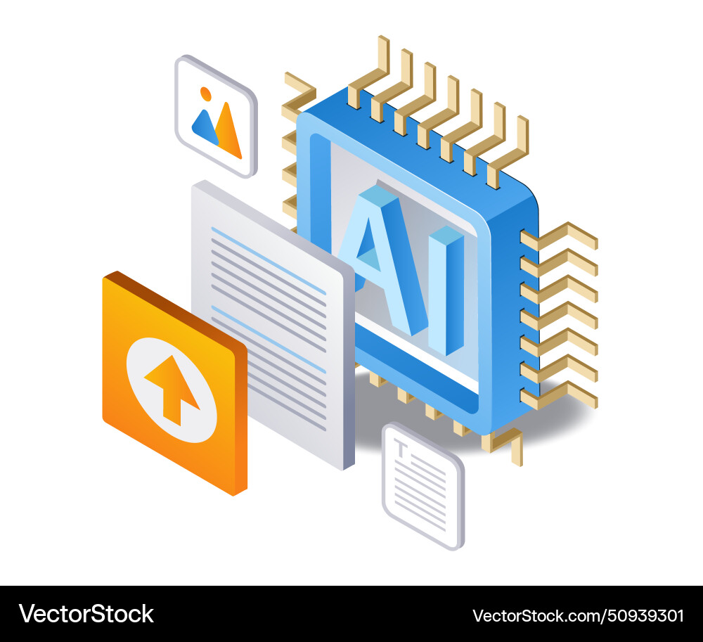 Artificial intelligence create data flat Artificial intelligence create data flat vector image