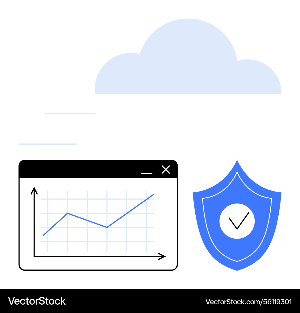 Cloud-based data security and analytics Cloud-based data security and analytics Vector Image