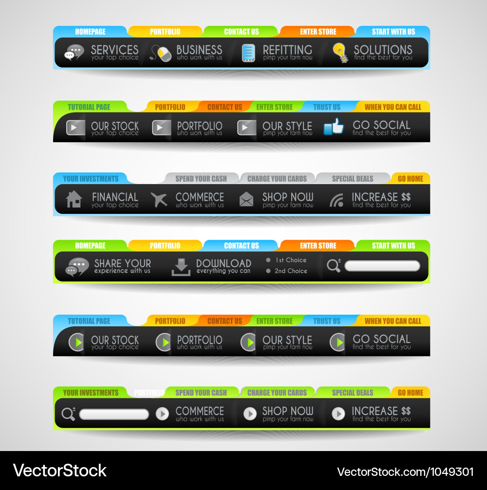 Collection of web elements - various templates vector image