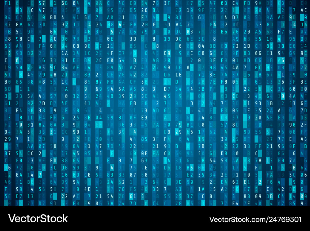 Hexadecimal Data Stream - Cyber Security vector image