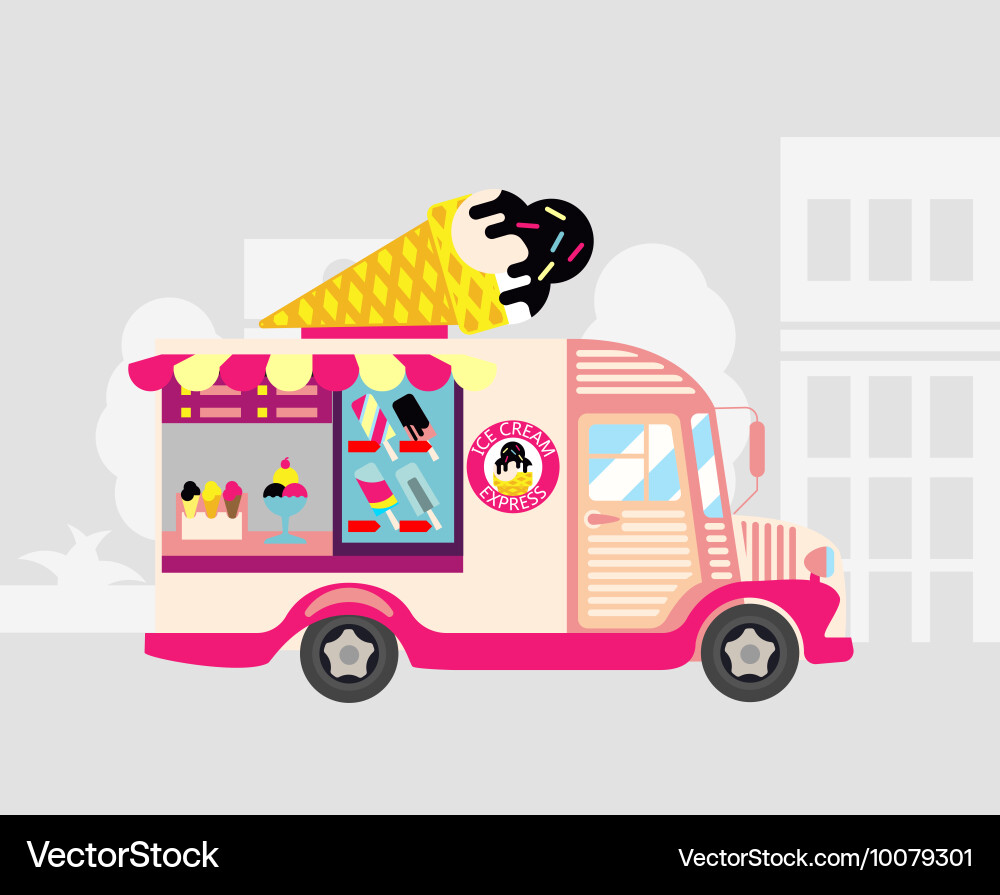 Ice cream car mobile shop Vector Image