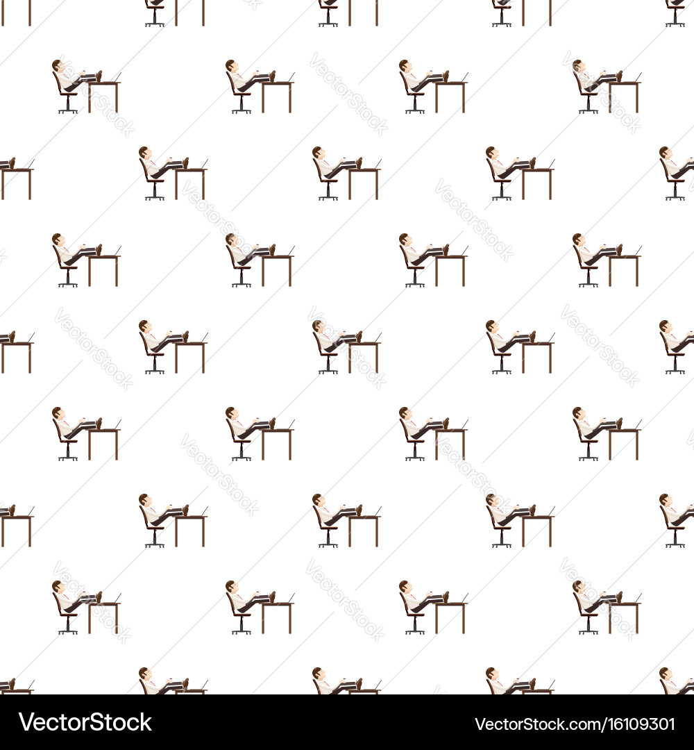 Man sitting with feet on table pattern vector image