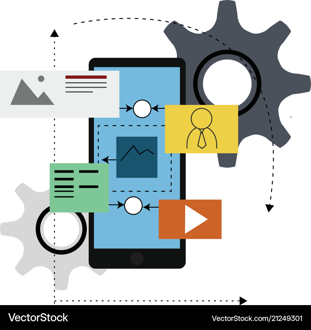 Mobile App Creation Vector Image