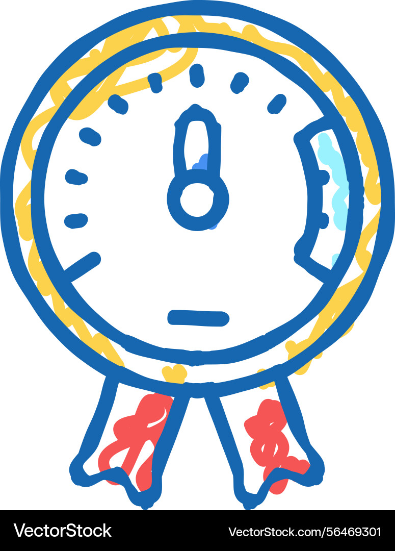Project execution on time icon doodle vector image