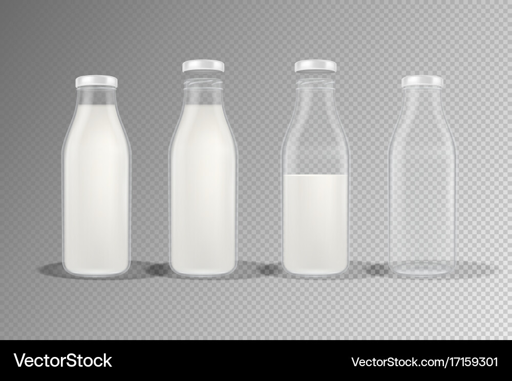 Realistic transparent closed and open empty vector image